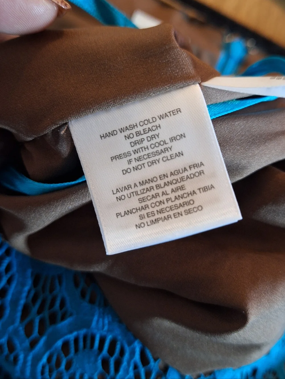 Anne Klein Turquoise Blue Portrait Necklace Lace Swing Party Dress sz 2 V-Neck